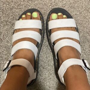 Dr. Martens White Sandals Open-Toe Casual